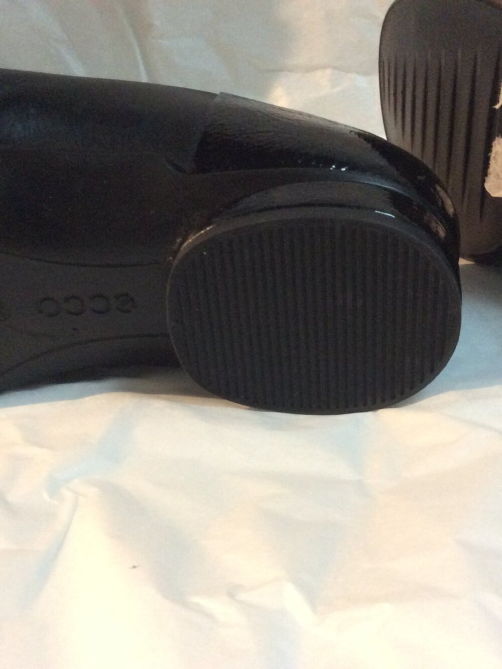 ECCO Leather Patent Textured Wrap Ballerina Flats Size 37 - Picture 4 of 5